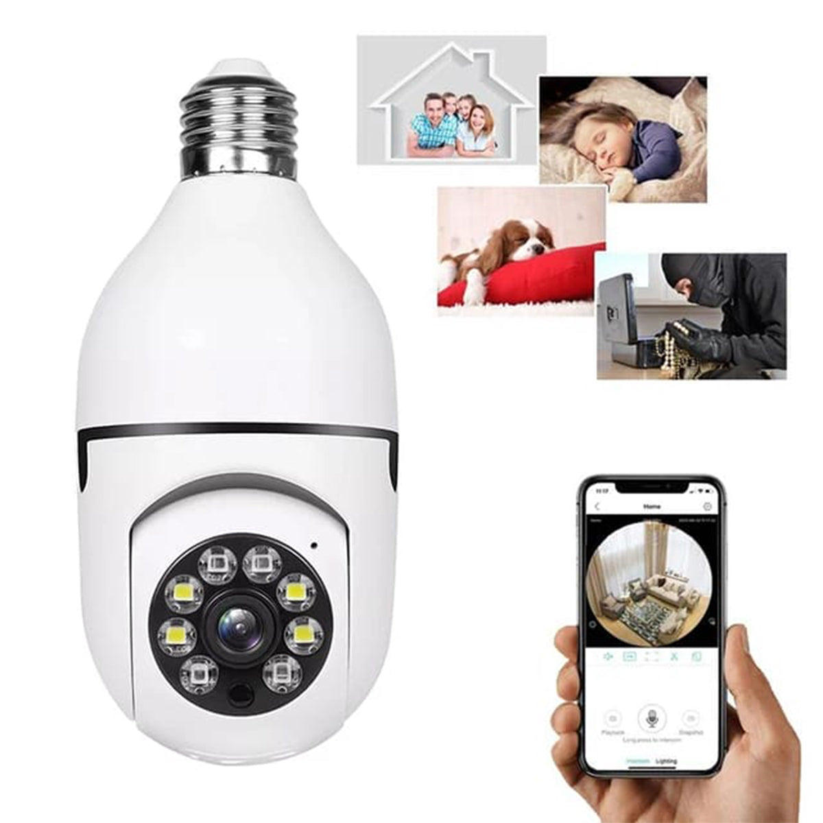 CCTV - 1080P Full HD CCTV Camera -CCTV Camera Wifi - Wifi Smart Camera - Wifi Camera -Home Security Camera - Smart Camera Wifi - CCTV Wifi - Wifi Camera bulb Socket - Security Camera For Home Wifi - Camera CCTV - Security Camera - Security Camera